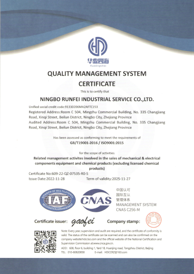 Quality Management System Certificate Quality Management System Certificate